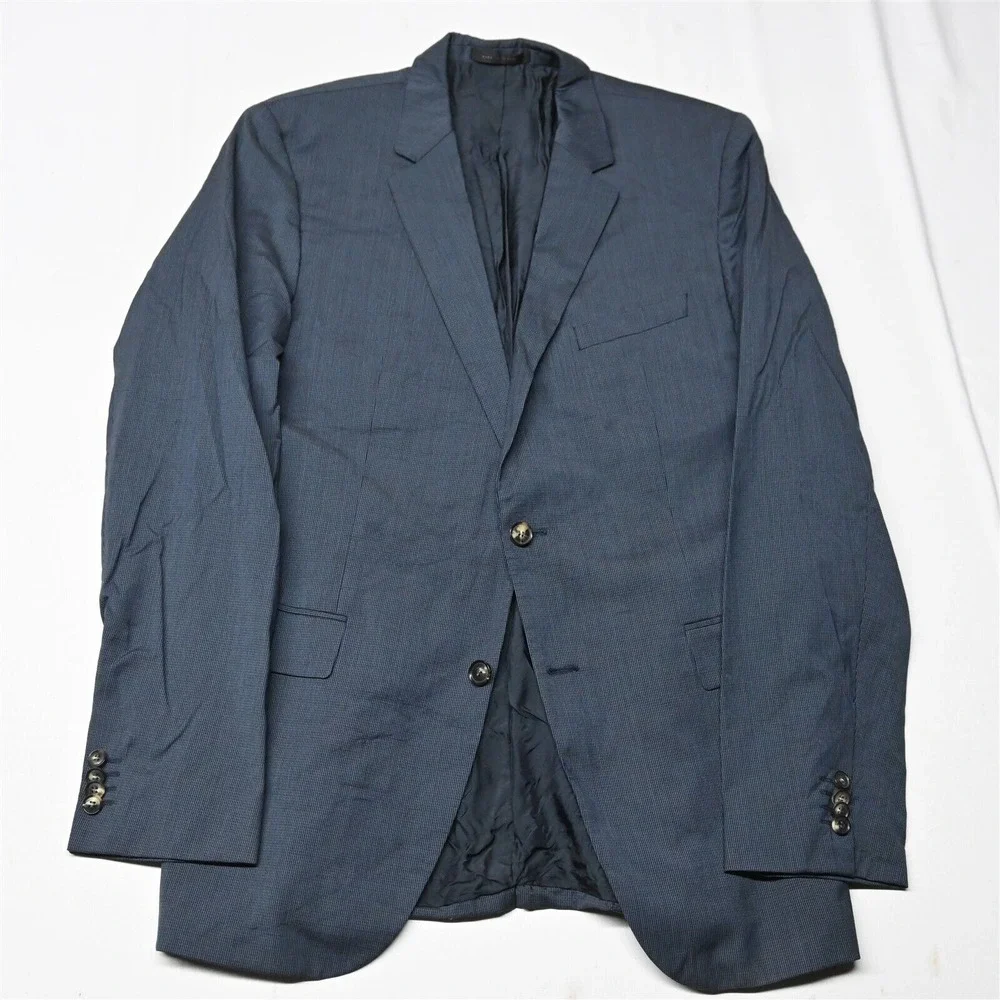 Hugo Boss 44L‎ Blue The Grand/Central US Tesse Wool Mens Blazer Sport Coat